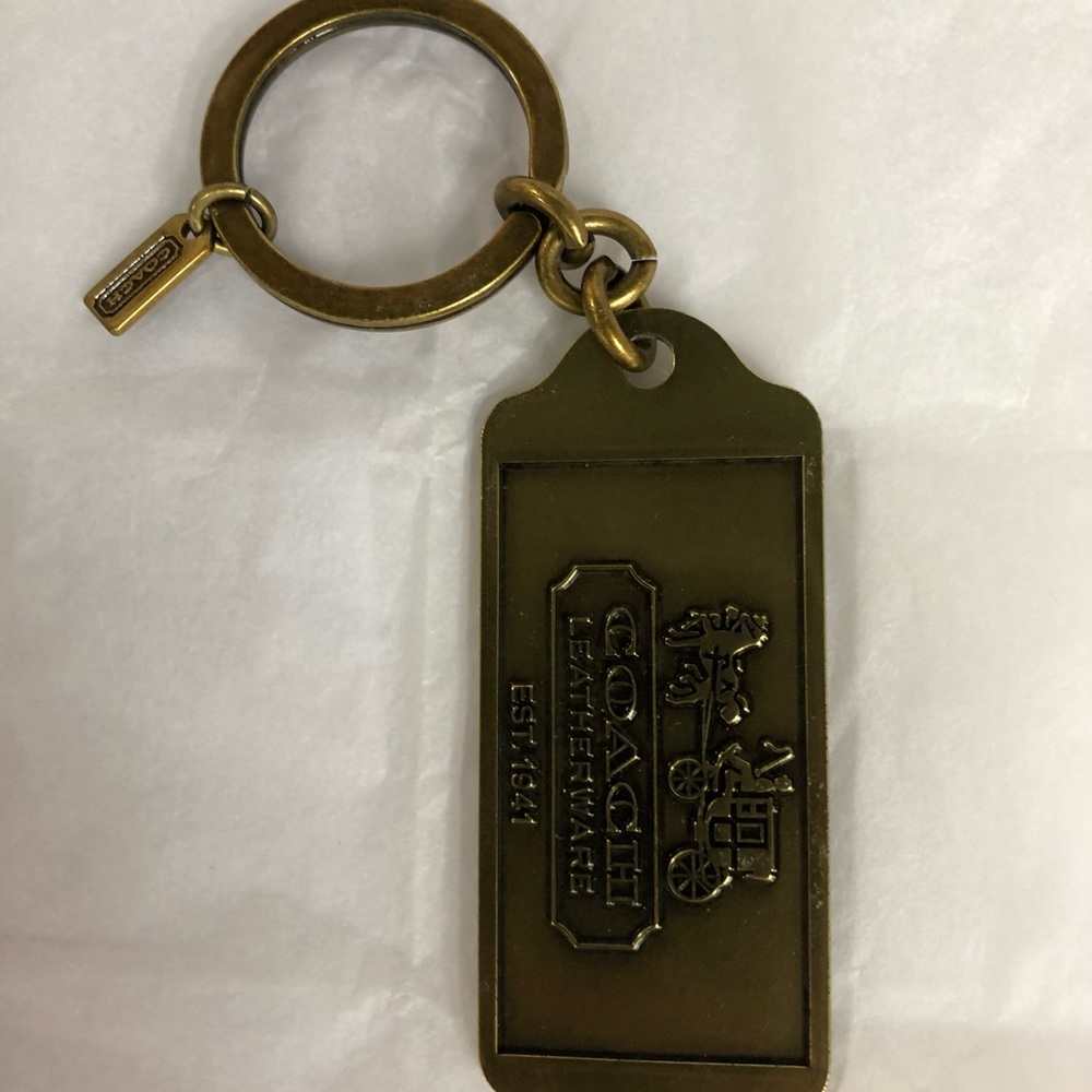 Coach Dog Tag Keychains